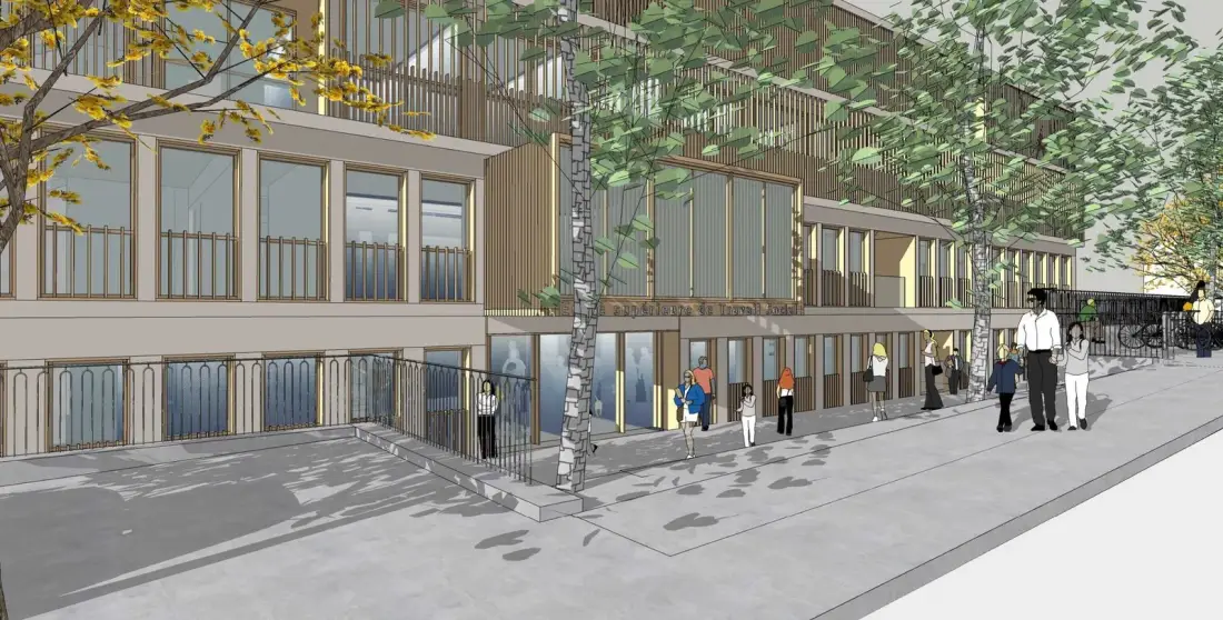 Rendu architectural de l'école ETSUP à Arcueil